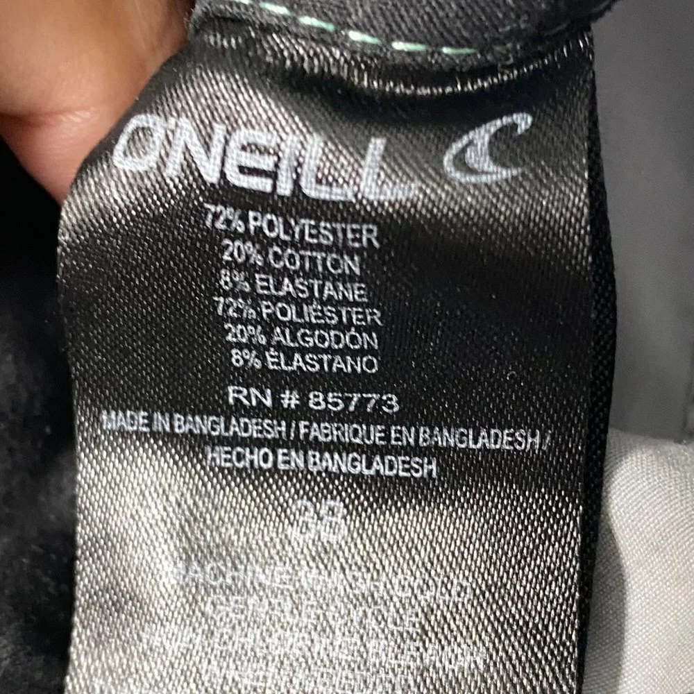 O'Neill Men Size 38 Stripped Mint Gray Back Pocket Swim Stretch‎ Board Shorts